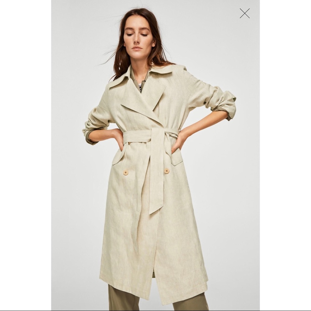 NWT Mango linen trench xs